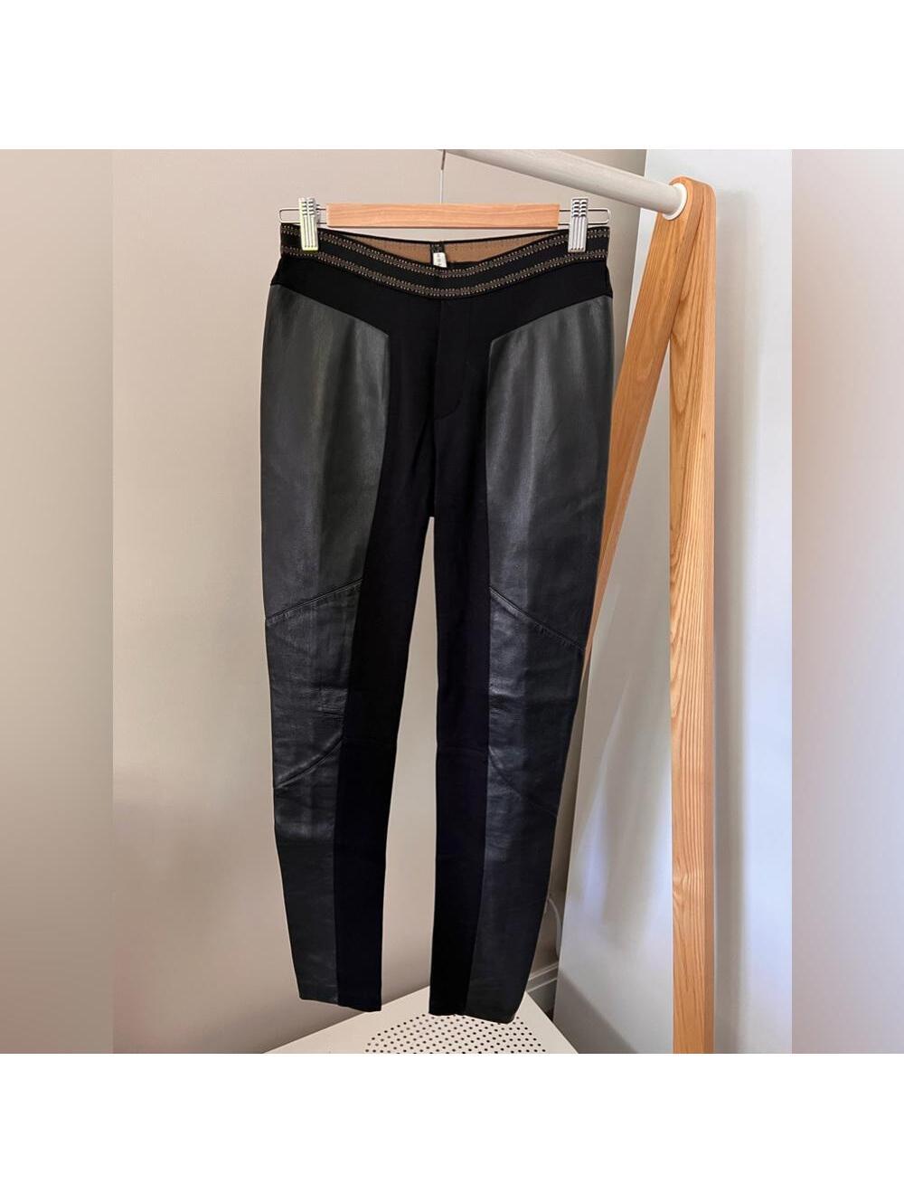 Burning Torch black faux leather moto leggings sz small
